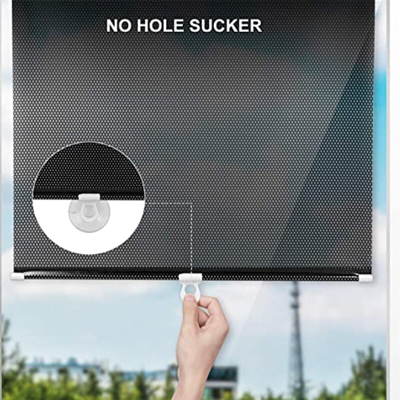 유니버설 롤러 블라인드 흡입 컵 차양 블랙 아웃 커튼 자동차 침실 주방 사무실 Windows Sun-shading Nail-free Sun Blind - imaget 3