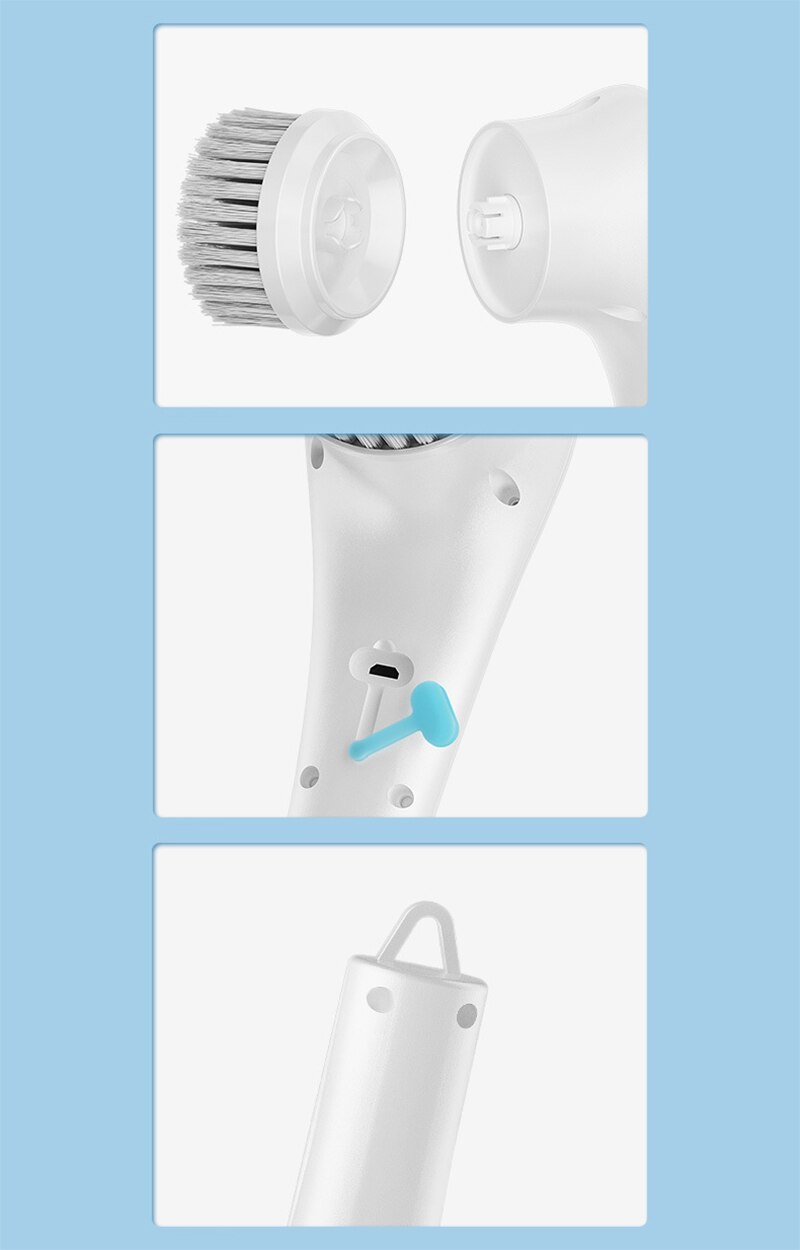 전기 청소 브러시 5-in-1 다기능 USB 충전 욕실 세척 도구 주방 청소 액세서리 쉽게 식기 세척 - imaget 14 전기 청소 브러시 5-in-1 다기능 USB 충전 욕실 세척 도구 주방 청소 액세서리 쉽게 식기 세척 - imaget 14