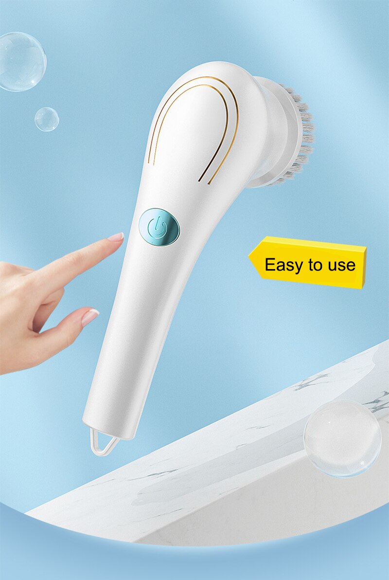 전기 청소 브러시 ​​5-in-1 다기능 USB 충전 욕실 세척 도구 주방 청소 액세서리 쉽게 식기 세척 - imaget 10