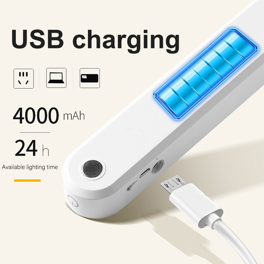 책상 램프 사무실 연구 LED 조명 USB 충전식 테이블 램프 마그네틱 디밍 보호 눈 침실 밤 램프