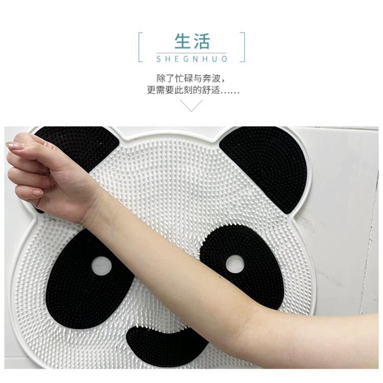 팬더 패턴 실리콘 마사지 매트 다시 마찰 도구 피트 엑스 폴리 에이 팅 욕실 미끄럼 방지 매트 샤워 룸 바닥 매트 - imaget 4
