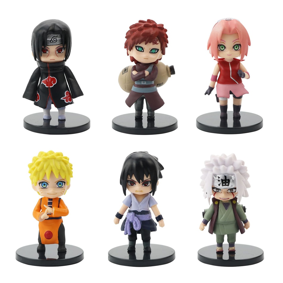 핫 12 개/대 애니메이션 나루토 Shippuden Hinata Sasuke Itachi Kakashi Gaara 애니메이션 피규어 Q 버전 PVC 피규어 장난감 인형 아이 선물 - imaget 6