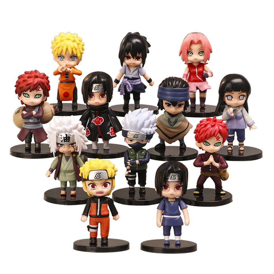 핫 12 개/대 애니메이션 나루토 Shippuden Hinata Sasuke Itachi Kakashi Gaara 애니메이션 피규어 Q 버전 PVC 피규어 장난감 인형 아이 선물 - imaget 5