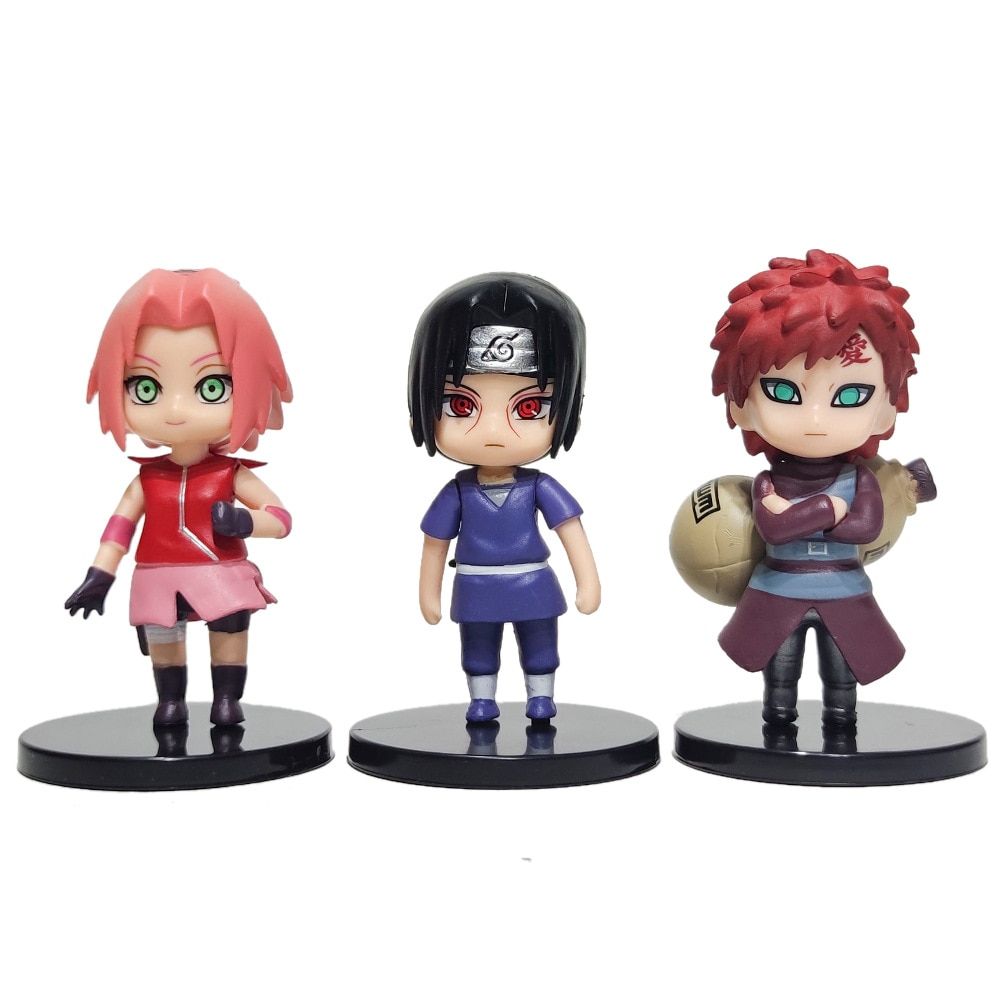 핫 12 개/대 애니메이션 나루토 Shippuden Hinata Sasuke Itachi Kakashi Gaara 애니메이션 피규어 Q 버전 PVC 피규어 장난감 인형 아이 선물 - imaget 10