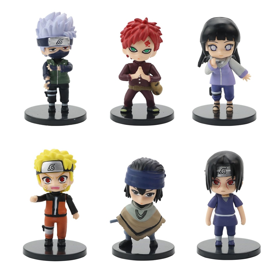 핫 12 개/대 애니메이션 나루토 Shippuden Hinata Sasuke Itachi Kakashi Gaara 애니메이션 피규어 Q 버전 PVC 피규어 장난감 인형 아이 선물