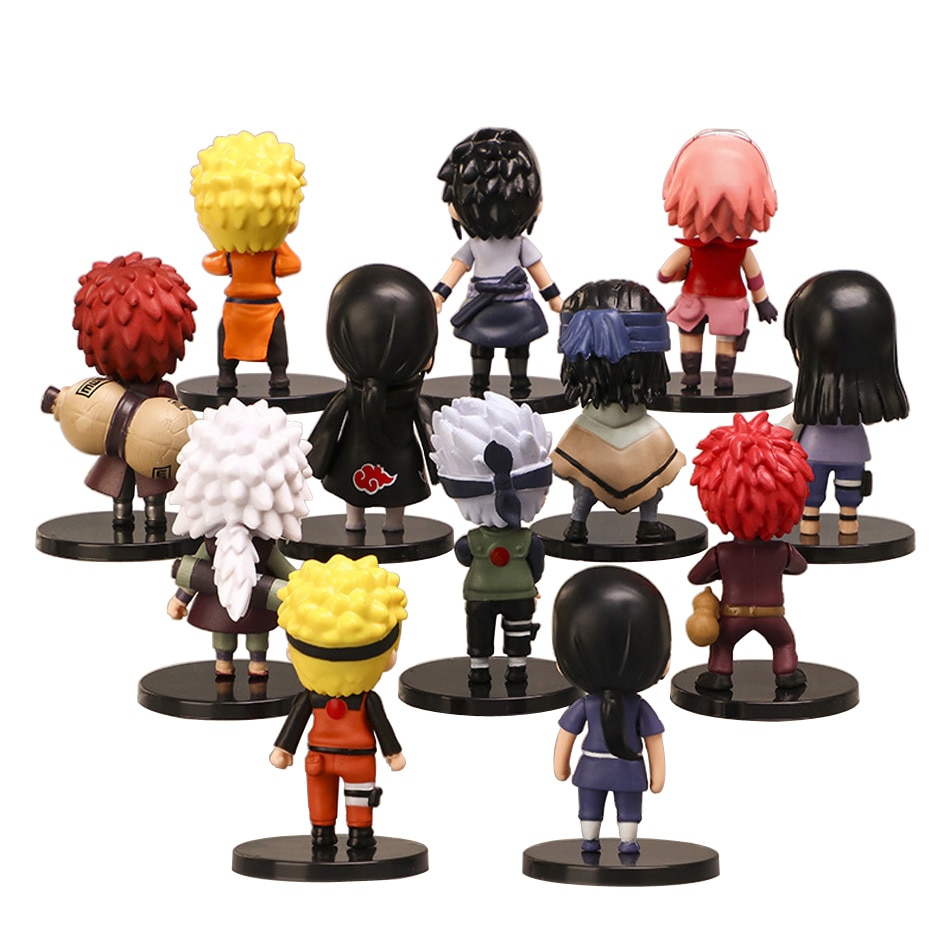 핫 12 개/대 애니메이션 나루토 Shippuden Hinata Sasuke Itachi Kakashi Gaara 애니메이션 피규어 Q 버전 PVC 피규어 장난감 인형 아이 선물 - imaget 4