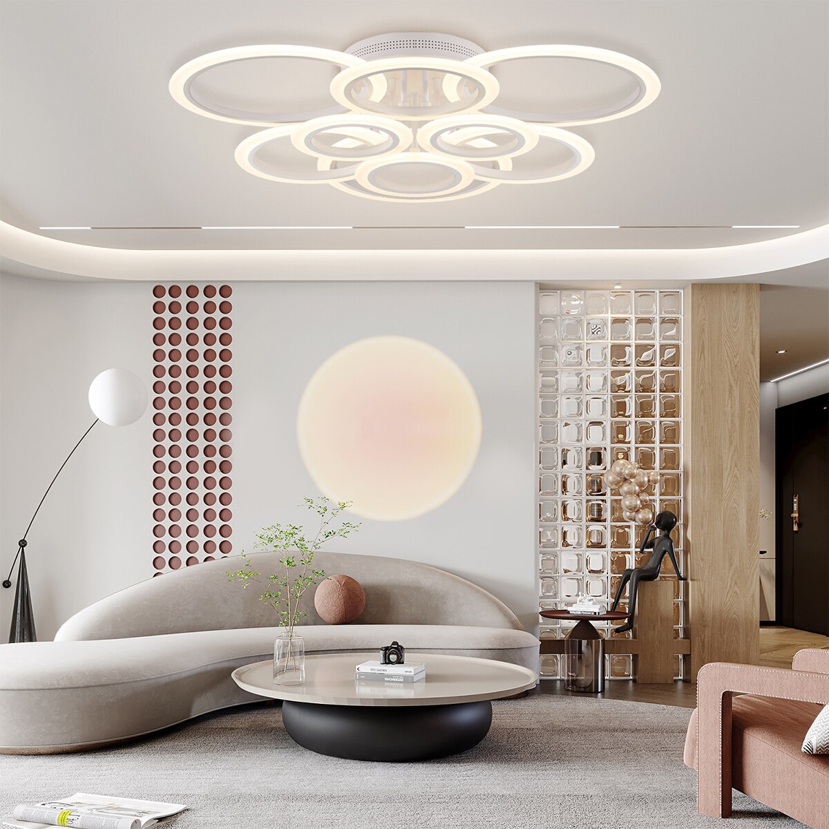 현대 Led 천장 조명기구 스마트 원격 무단 디밍 샹들리에 120W 천장 조명 거실 침실 다이닝 룸 - imaget 20 현대 Led 천장 조명기구 스마트 원격 무단 디밍 샹들리에 120W 천장 조명 거실 침실 다이닝 룸 - imaget 20