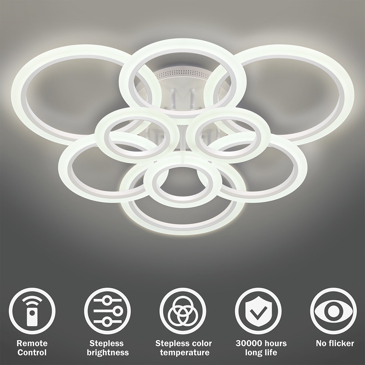 현대 Led 천장 조명기구 스마트 원격 무단 디밍 샹들리에 120W 천장 조명 거실 침실 다이닝 룸 - imaget 19 현대 Led 천장 조명기구 스마트 원격 무단 디밍 샹들리에 120W 천장 조명 거실 침실 다이닝 룸 - imaget 19