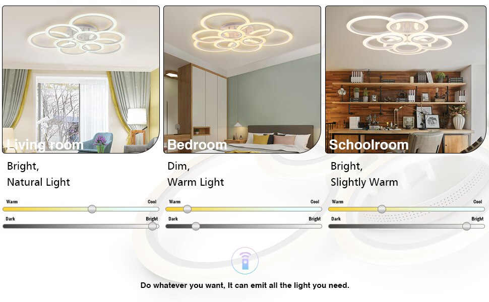 현대 Led 천장 조명기구 스마트 원격 무단 디밍 샹들리에 120W 천장 조명 거실 침실 다이닝 룸 - imaget 18 현대 Led 천장 조명기구 스마트 원격 무단 디밍 샹들리에 120W 천장 조명 거실 침실 다이닝 룸 - imaget 18